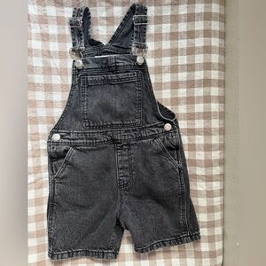 Zara Kids Black Denim Overall Shorts